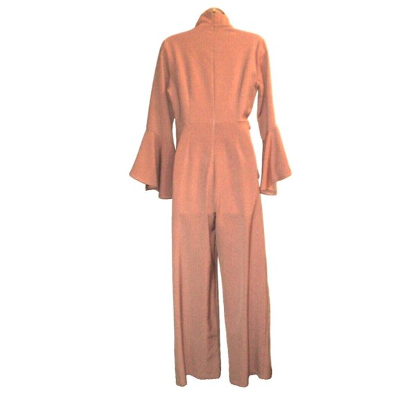 CBR Women's Size L Formal Jumpsuit Light Mauve Tie Belt Flare Sleeves Defect! - Picture 4 of 10